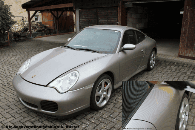 Sachliche Schadenfeststellung an einem Unfallfahrzeug